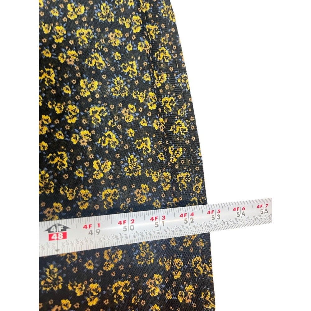 Free People Maxi Dress Small Sheer Mesh Black Yellow Floral Long Sleeve Boho - Picture 11 of 15